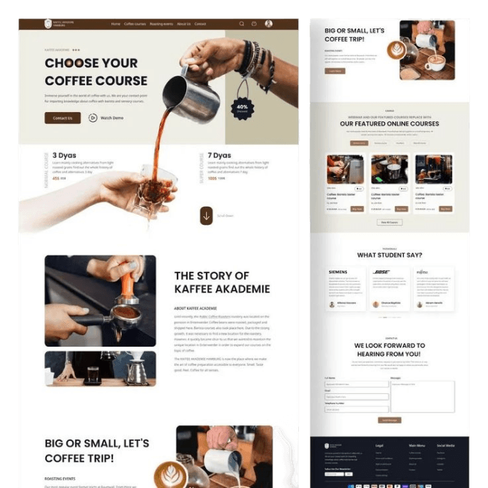 Preview of a website generated by the TAKEOVA AI Website Builder